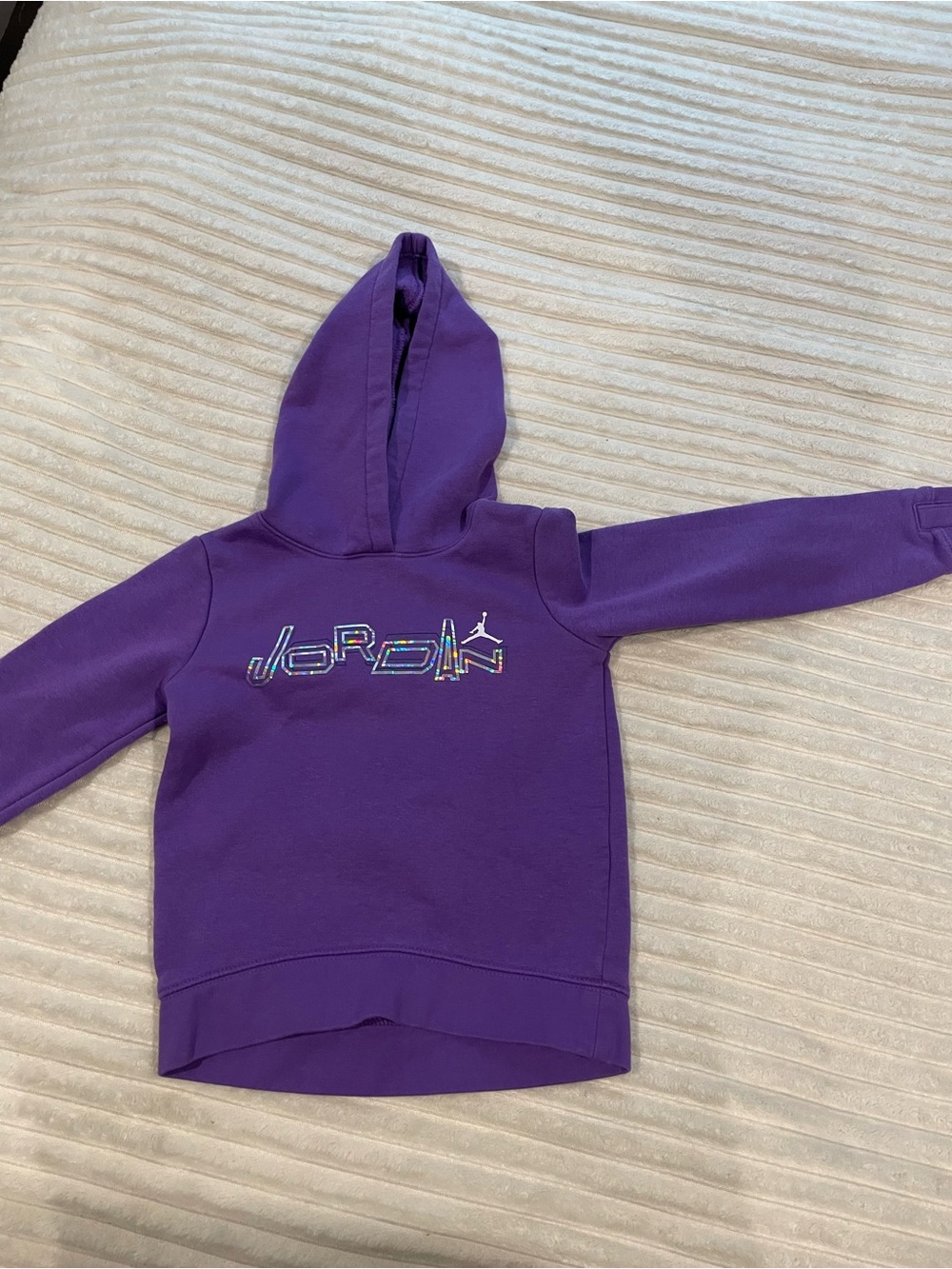 Jordan Purple Kids' Hooded Pullover with Iridescent Logo